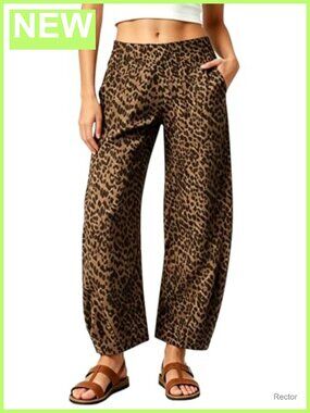 Womens Quick Dry Elastic High Waist Tapered Barrel Travel Ankle Pants